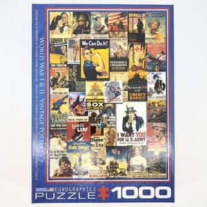 Eurographics 1000 Piece "World War I & II Vintage Posters" Jigsaw Puzzle - NWOT